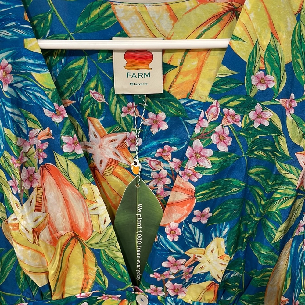 NWT FARM Rio Star Fruits Midi Dress, L - Picture 10 of 13